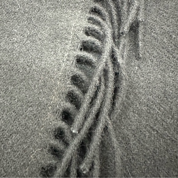 Vintage Woolrich Women’s size 8 Black 100% Wool Fringe Wrap Midi Lined Skirt - Picture 9 of 13